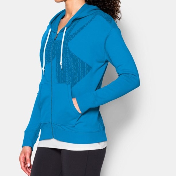 UA Under Armour Front Full Zip Blue Hooded Sweatshirt Hoodie Size Small NWT - Picture 8 of 8